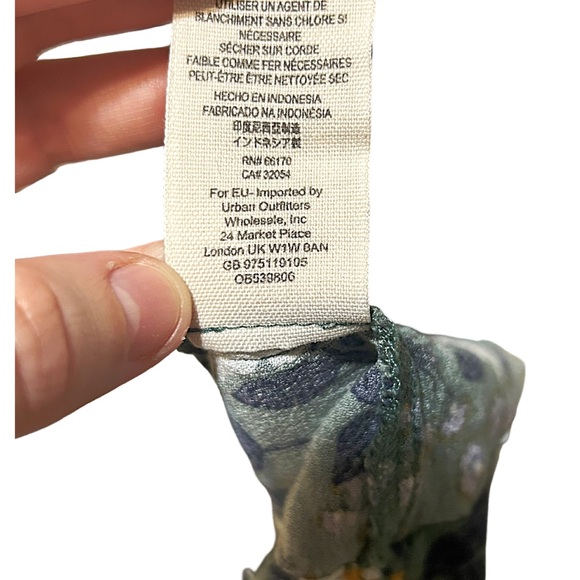 Free People Boho Floral Bell Sleeve XS Green Daisy Print Tunic Peasant Blouse - Picture 6 of 9